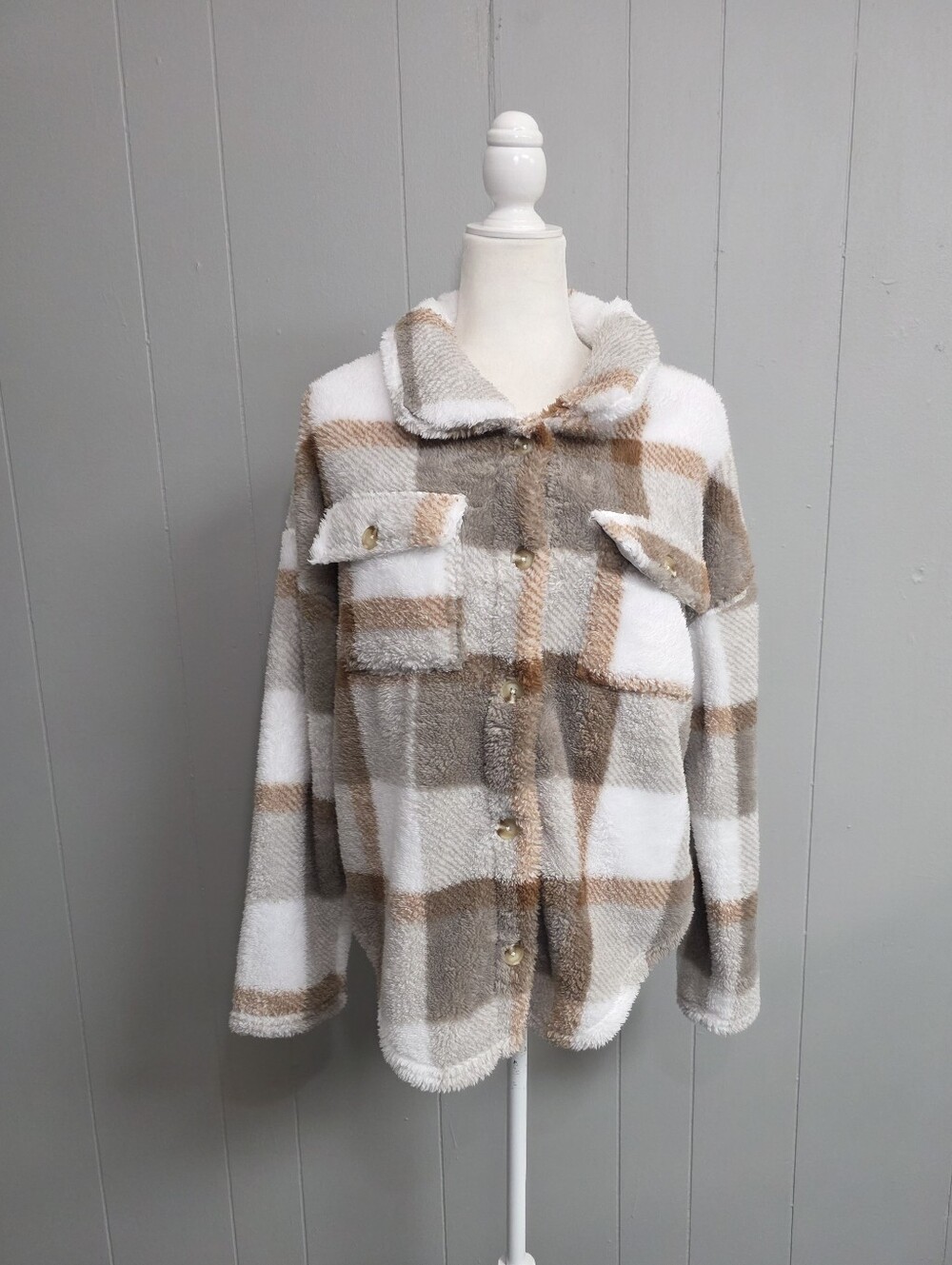 Knapp Studio Faux Fur Shacket Size L